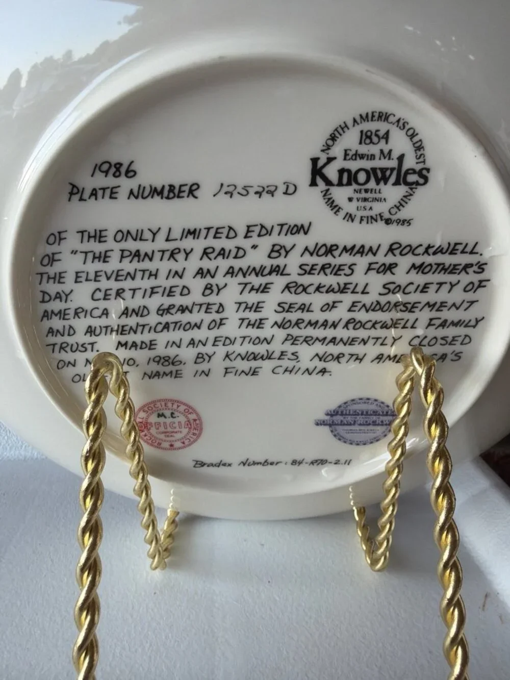 Edwin M. Knowles China Company vintage 1986