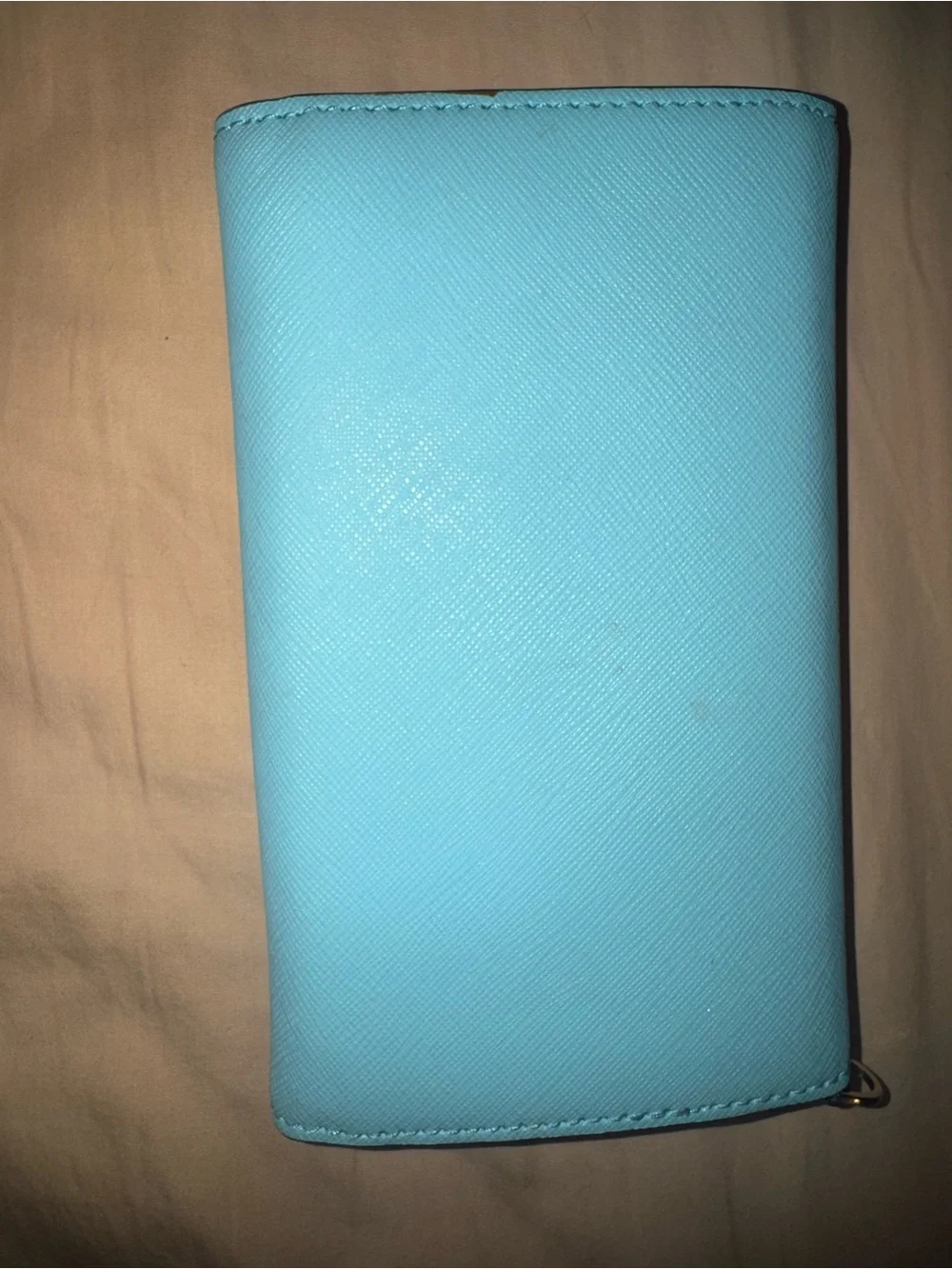 kate spade teal saffiano leather continental wallet with gold-tone logo