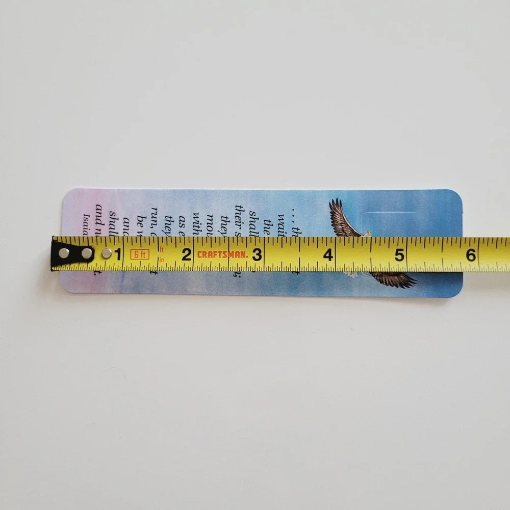 Vintage 80s Bald Eagle Tab Bookmark, soaring Isaiah Scripture, 1983 Antioch S067