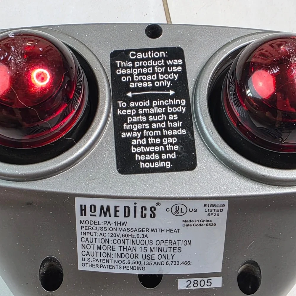 HoMedics PA-1HW Percussion Massager with Heat Dual Head Handheld Deep Tissue  T1