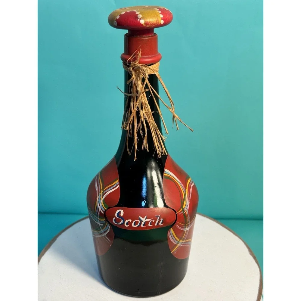 VTG Hand Painted Brandy Bottle MARIA‎ SALZER Hollywood CA EMPTY