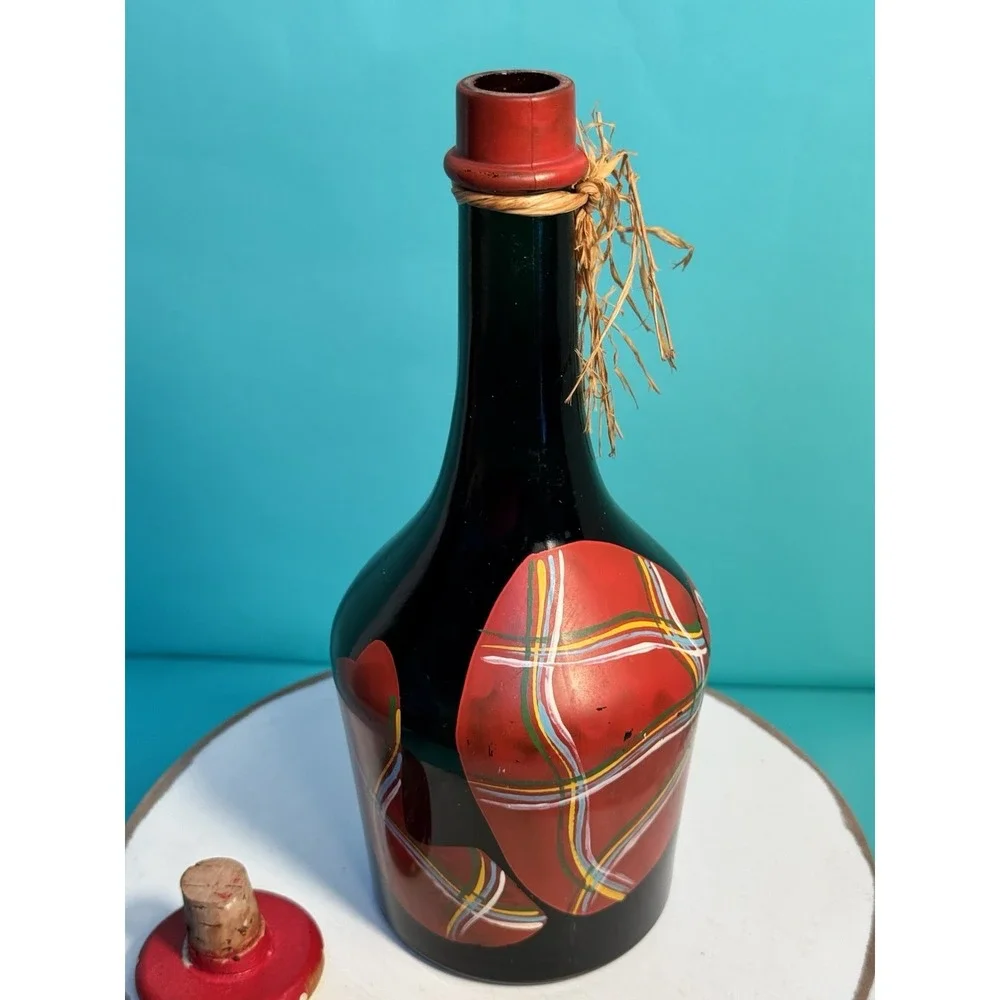 VTG Hand Painted Brandy Bottle MARIA‎ SALZER Hollywood CA EMPTY