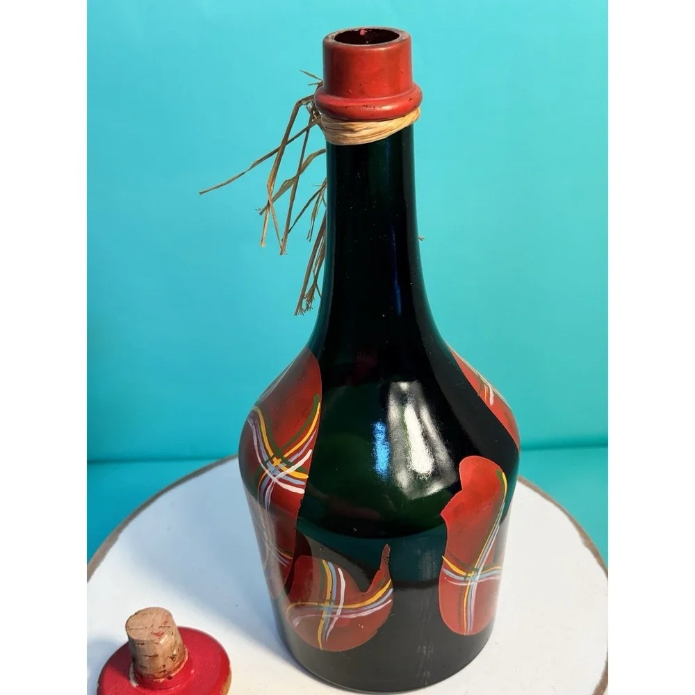 VTG Hand Painted Brandy Bottle MARIA‎ SALZER Hollywood CA EMPTY