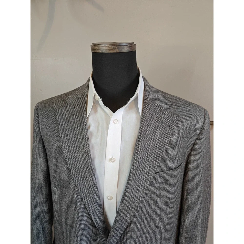 Austin Reed Mens Wool Sports Coat 44R Gray Made in USA 2 Button Blazer