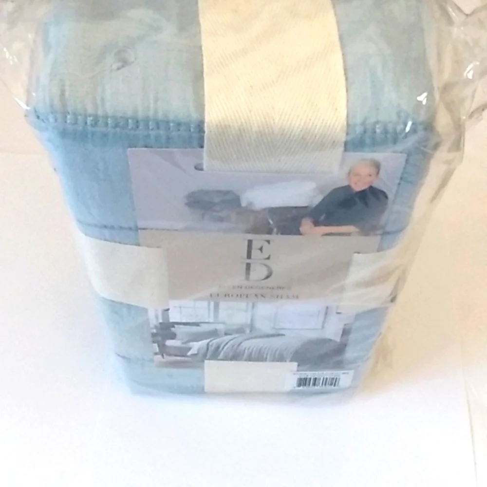 ELLEN DEGENERES Quilted European Pillow Sham - Marmont Chambray 1-PC 26x26 NWT