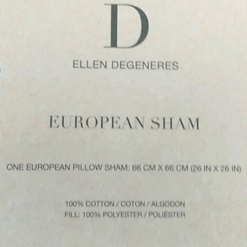 ELLEN DEGENERES Quilted European Pillow Sham - Marmont Chambray 1-PC 26x26 NWT
