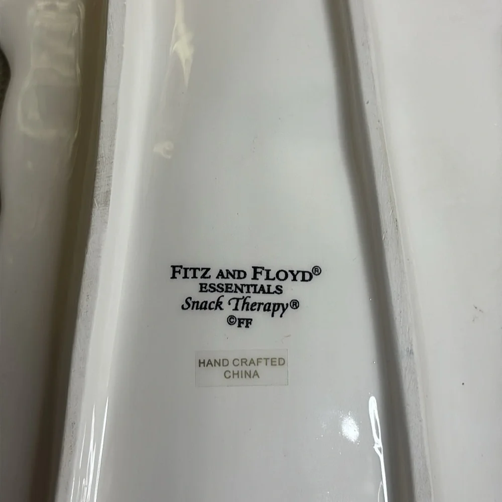 Fitz & Floyd Serving Plate Snack Therapy Snowman Tray Dish Vintage Christmas Red