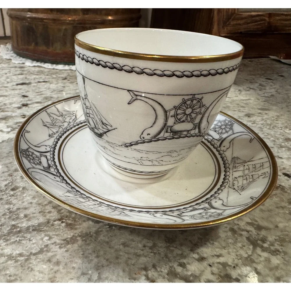 Foley English Bone China Nautical Sailing Ship Teacup Saucer John Everett V624