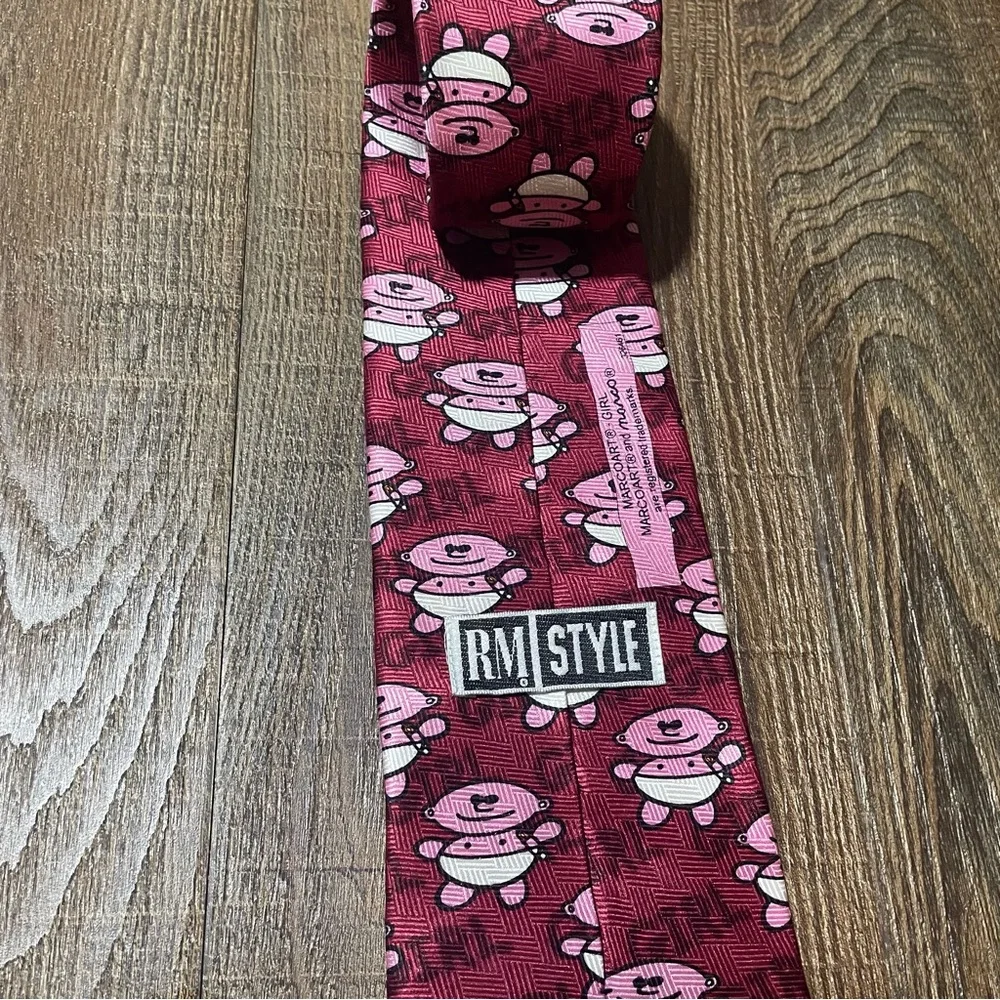 IT'S A GIRL-MARCOART Silk Tie Pink/Red RALPH MARLIN gender reveal,‎ announcement