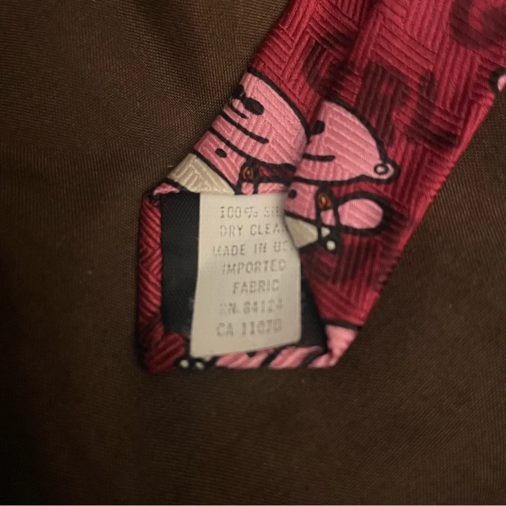IT'S A GIRL-MARCOART Silk Tie Pink/Red RALPH MARLIN gender reveal,‎ announcement