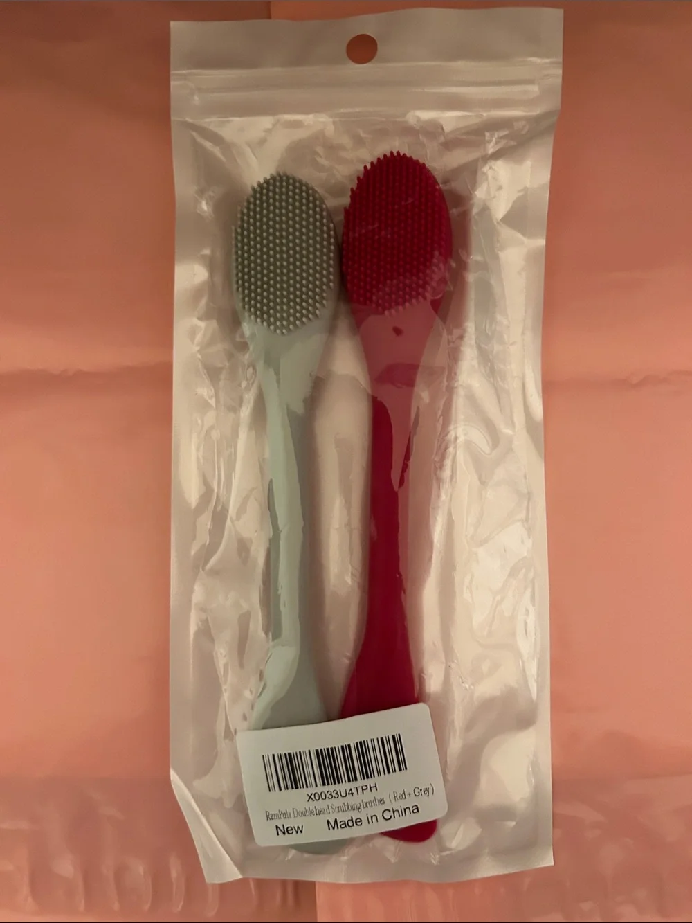 Silicone Face & Body Cleansing Brush pores cleaner remove blackheads Pink & Gray