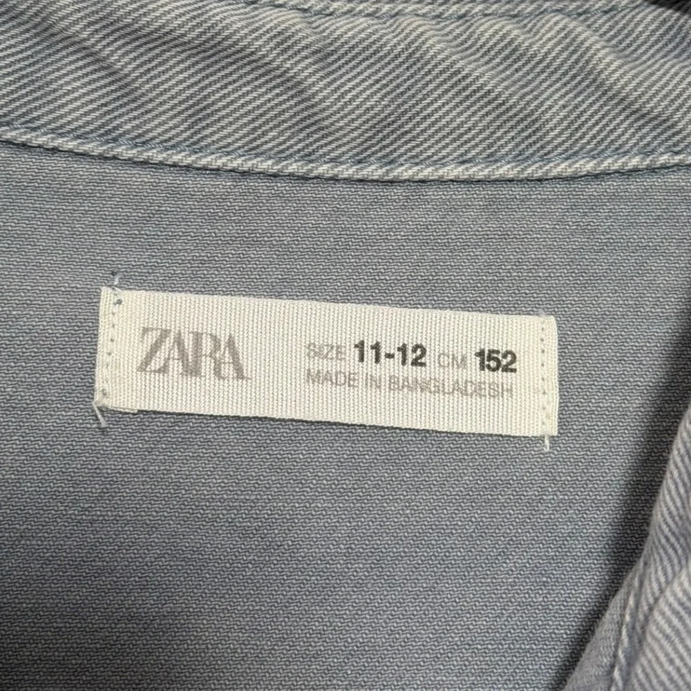 Zara Kids Cool Coast Iconic Days Graphic Denim Shirt Jacket Blue Gray Boys 11-12
