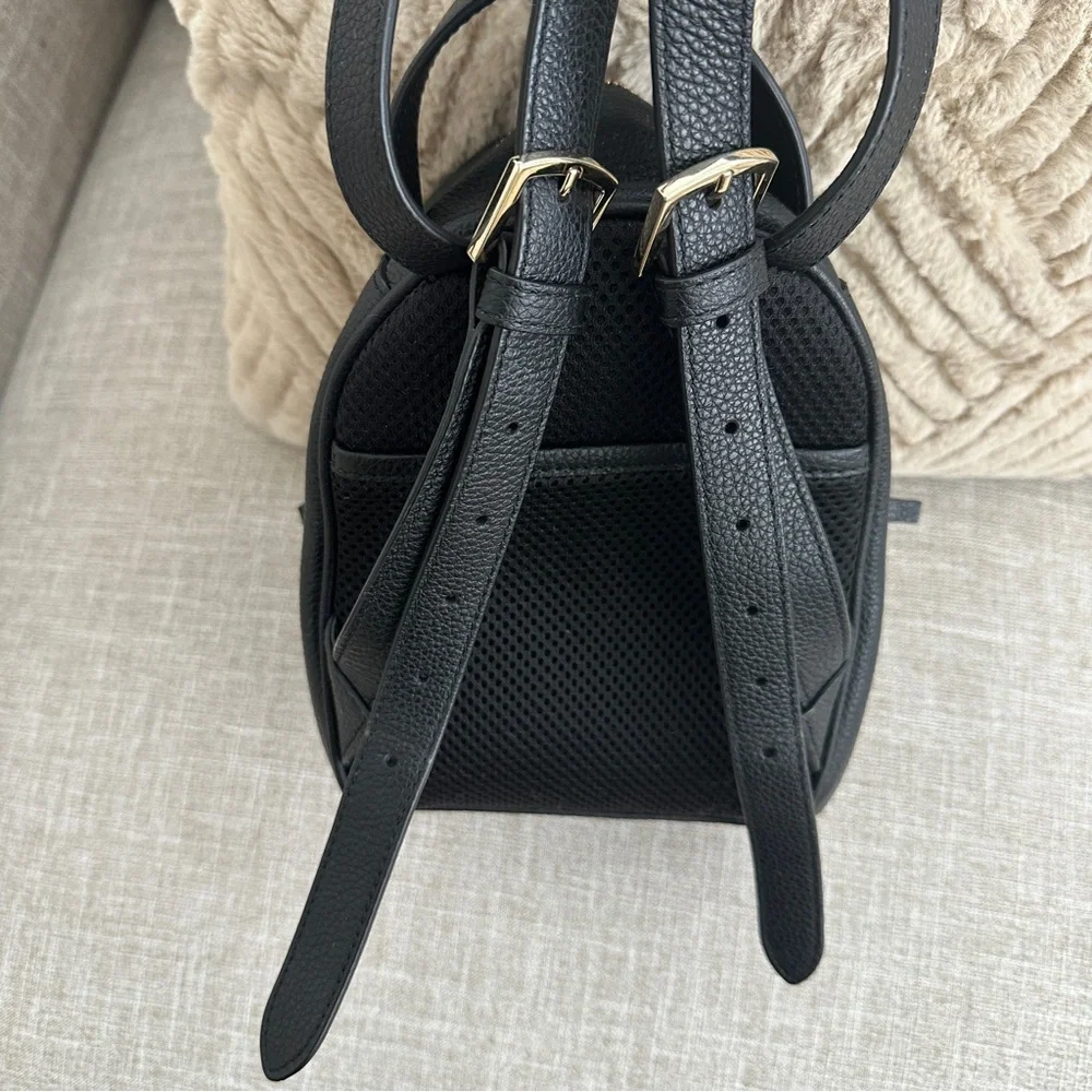 Furla Pebbled Black Studded Women's Backpack
