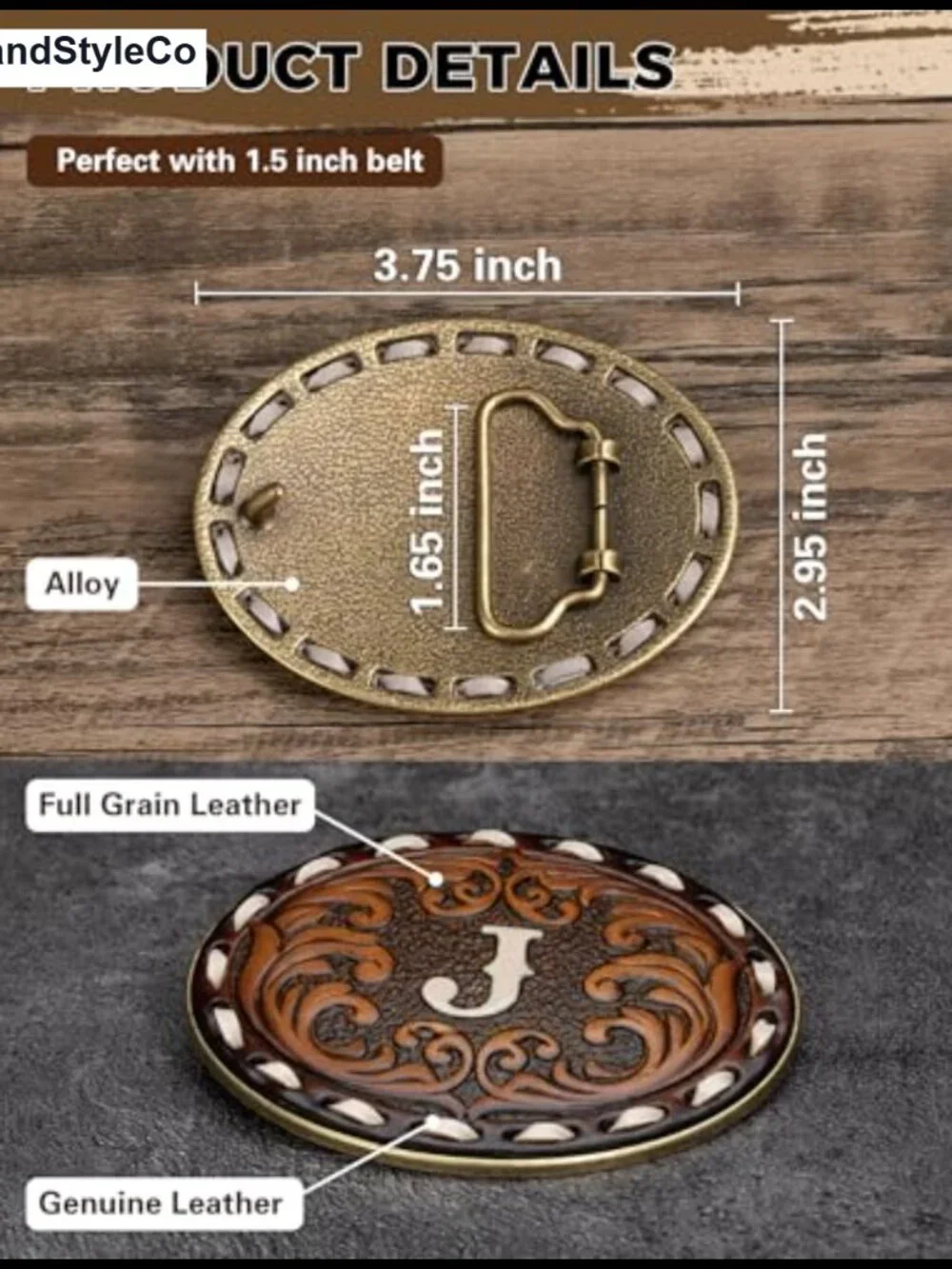 Western Initial Belt Buckle ABC-Z For 1.5 inch Belt