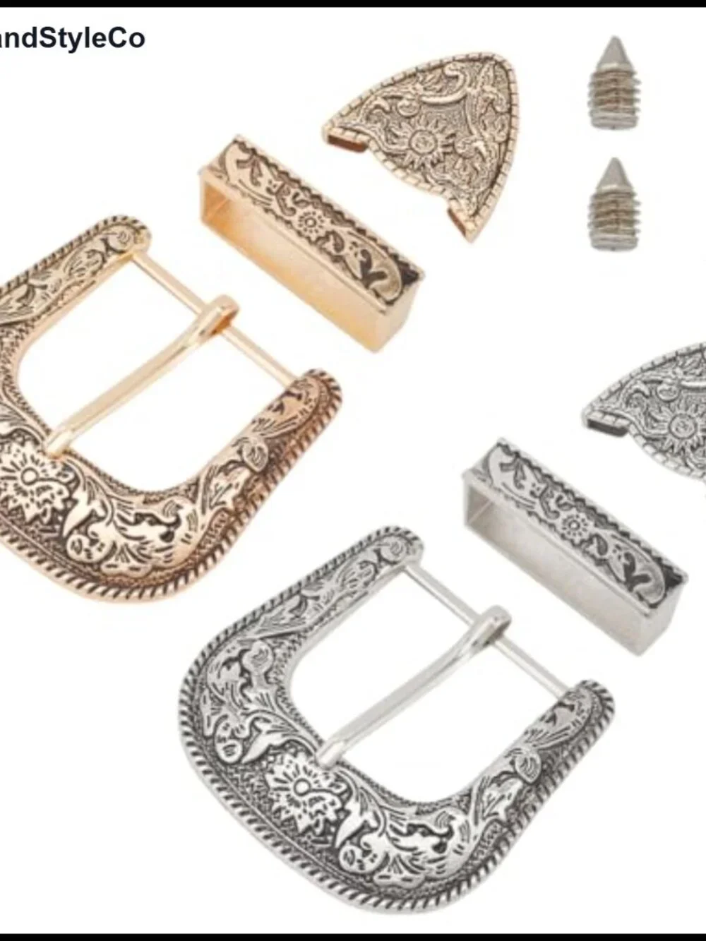 2 Sets Western Cowboy Belt Buckle Replacement with Alloy Retro Design