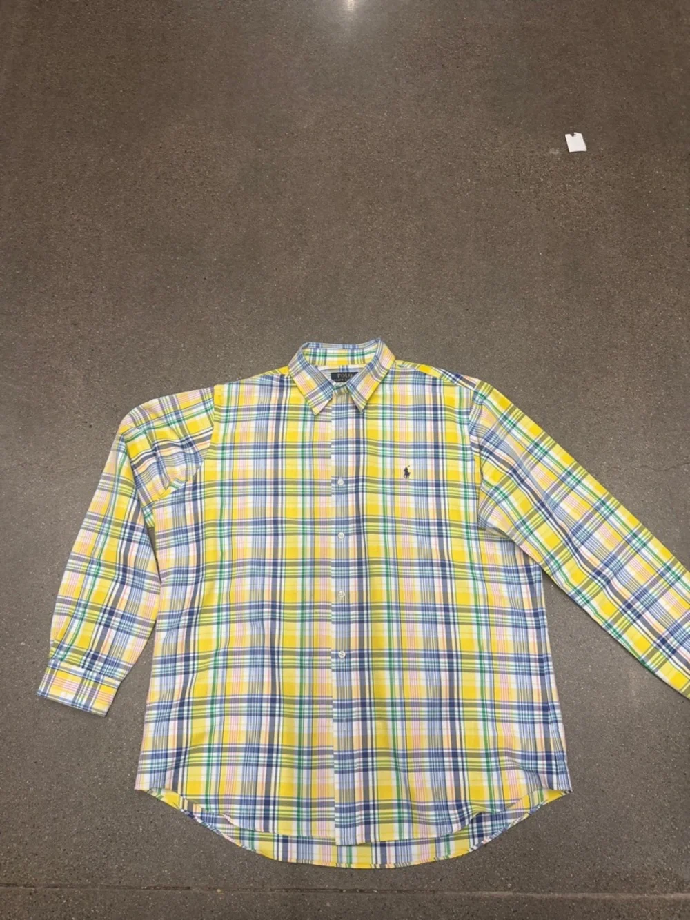 Ralph Lauren Madras Plaid Shirt Mens large Long Sleeve Button Down