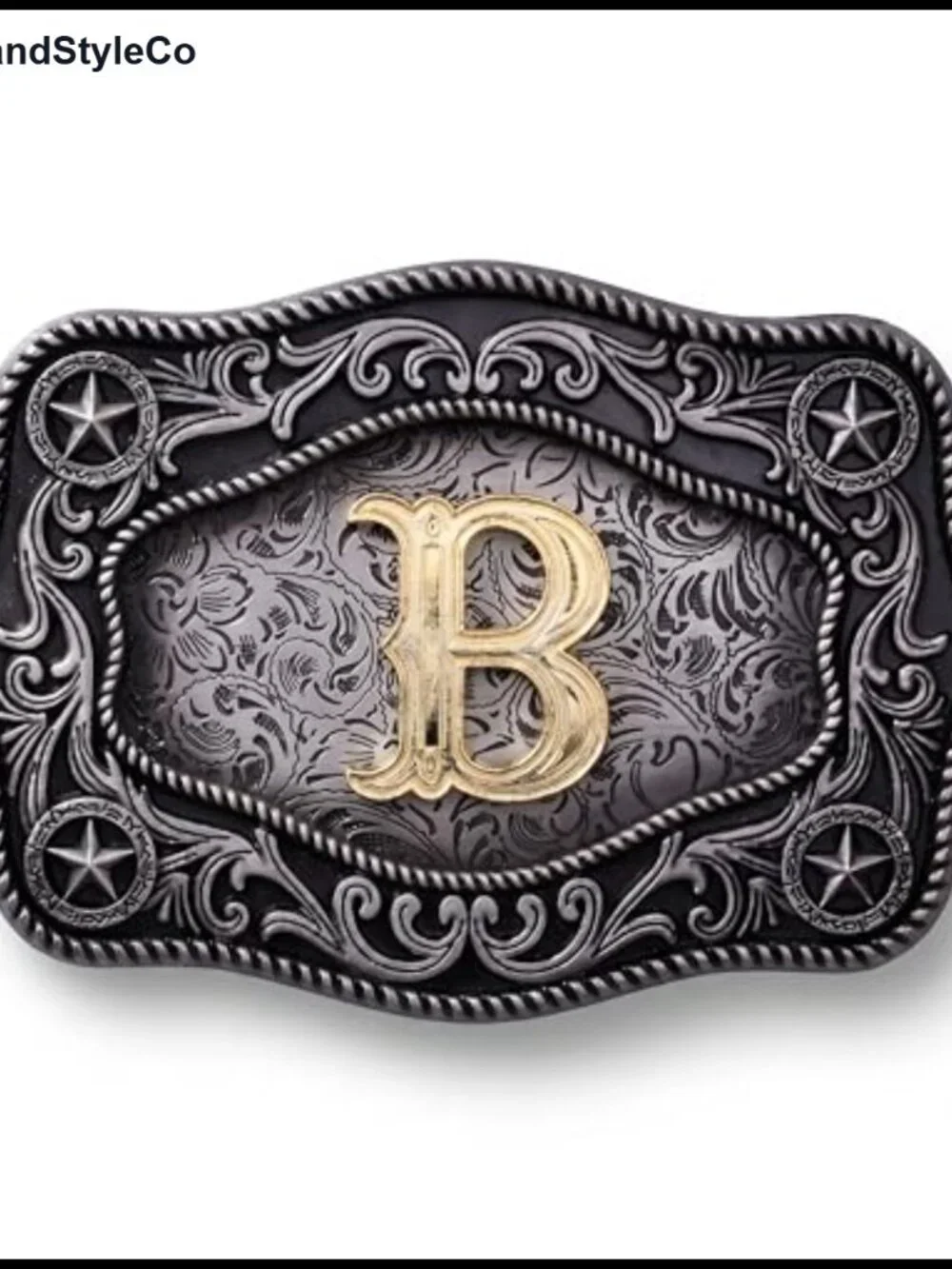 Western Initial Belt Buckle for Men & Women - Zinc Alloy, Quick Release,