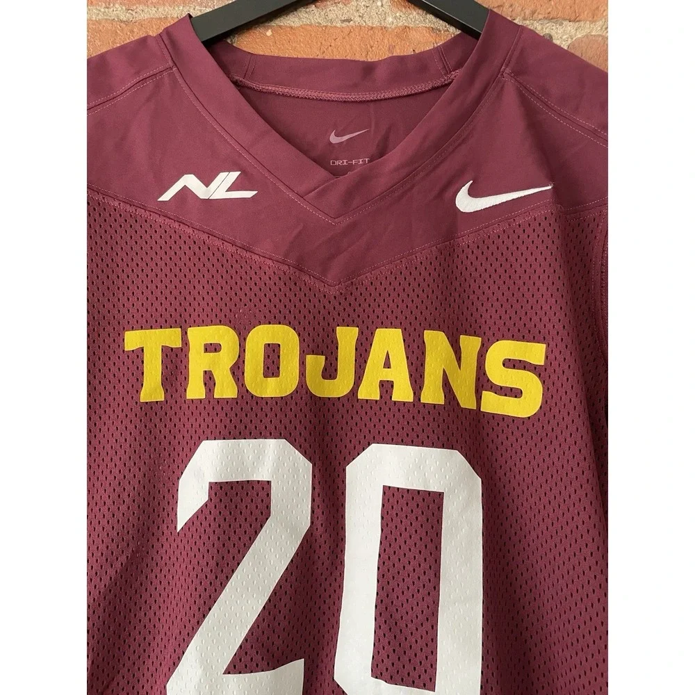 NWT Nike Mesh Flag Football Jersey Youth Boy's Large‎ Red Trojans #10 Dri-Fit