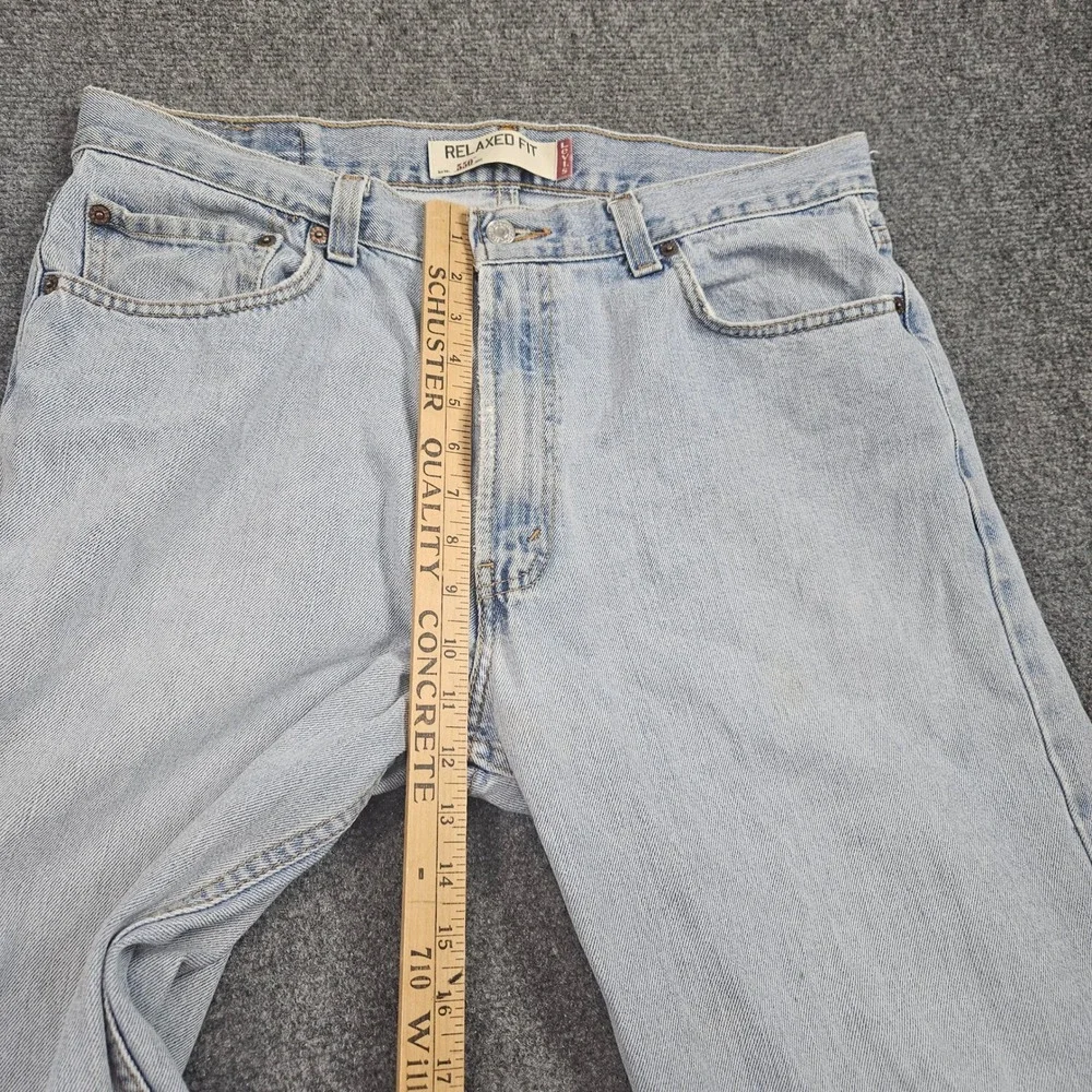 y2K Levis 550 Jeans‎ 36x34 Light Wash Distressed Frayed Grunge Baggy Denim