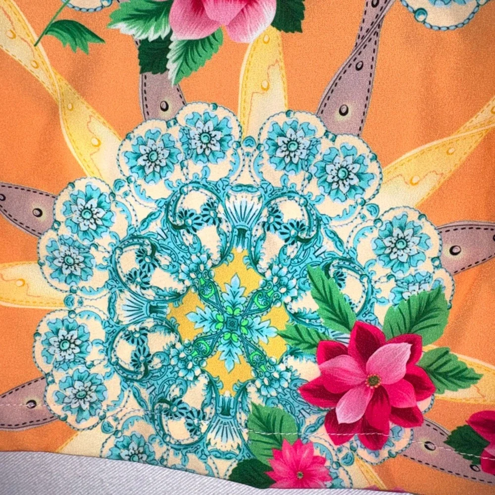 Johnny Was Swim Shorts XS Multicolor New Patchwork Floral Baroque CSW2222-Y