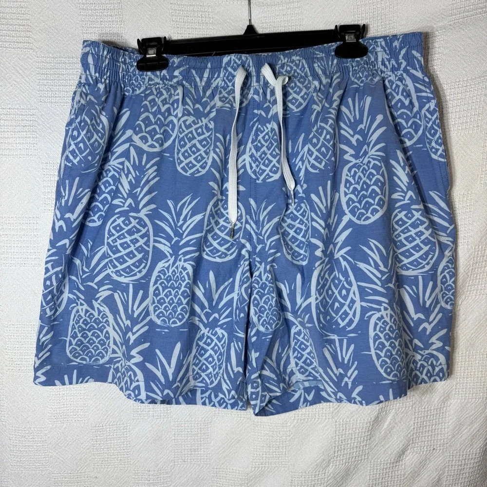 Chubbies Swim Trunks XXL Pineapples‎ Blue White Thigh Napples Mesh Lined
