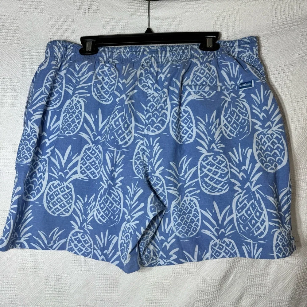 Chubbies Swim Trunks XXL Pineapples‎ Blue White Thigh Napples Mesh Lined
