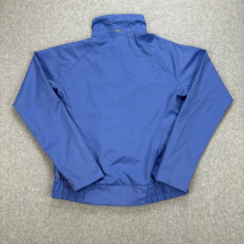Vintage Nike Track Jacket Girls L Blue Full Zip Colorblock Y2K Swoosh Silver Tag