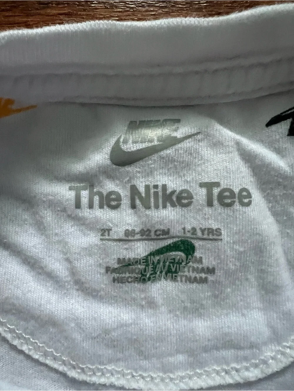 Nike‎ White Tee with Multicolor Nike Mini Swooshes 2T