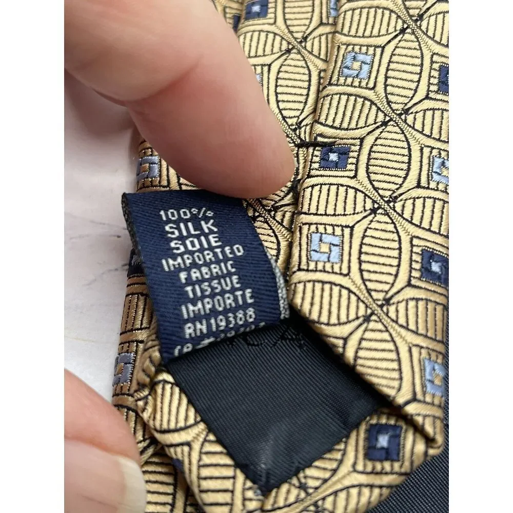 NEW‎ NAUTICA Men's Tie Yellow Gold with Blue 3.75