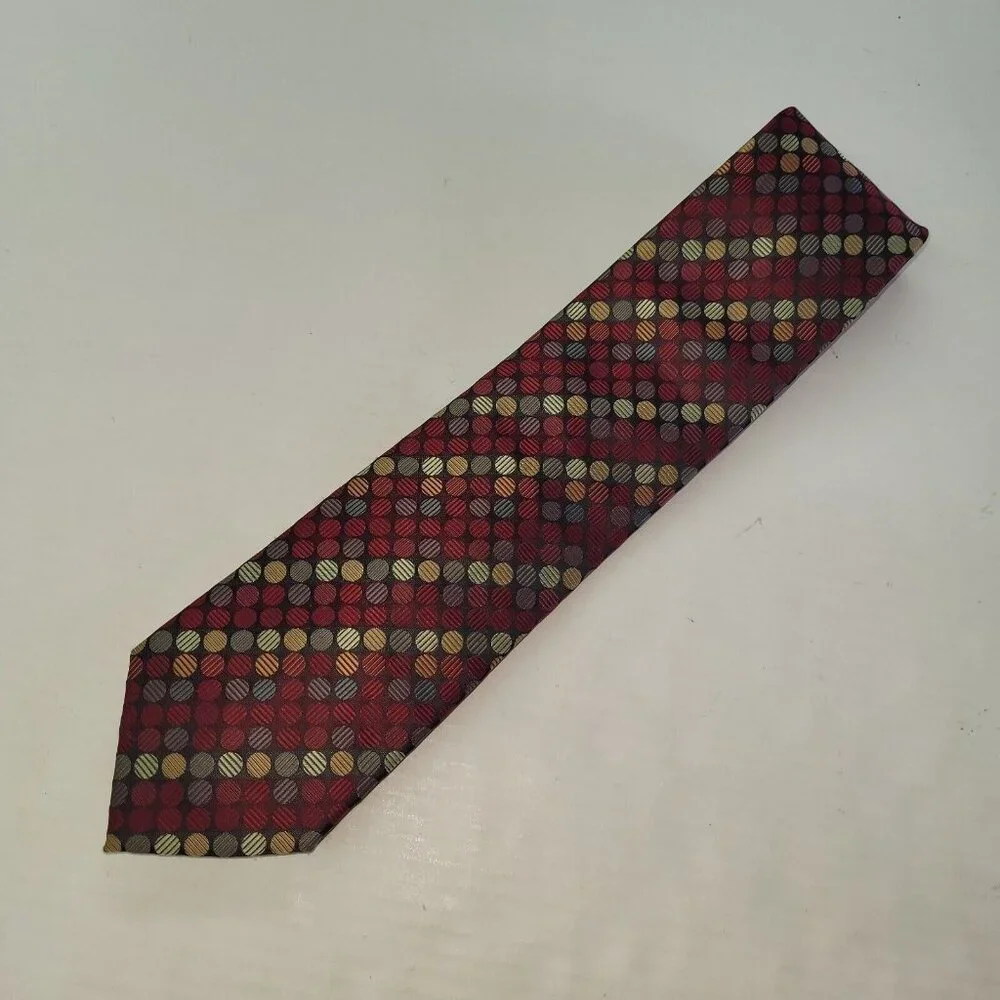 Croft & Barrow Tie Mens Necktie Repp Polka Dot Textured Thick Office Preppy Poly