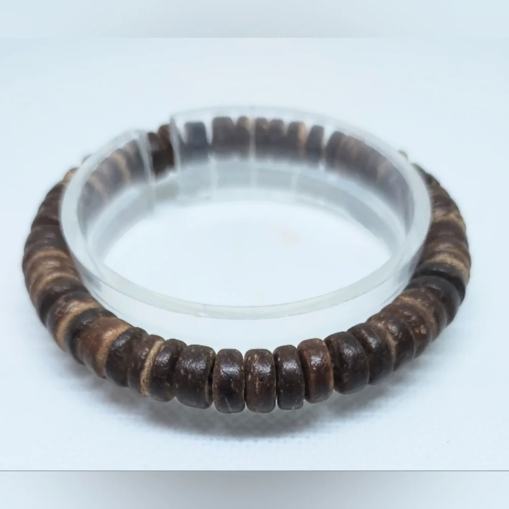Men's‎ Bracelet Beaded Beads Brown New f44