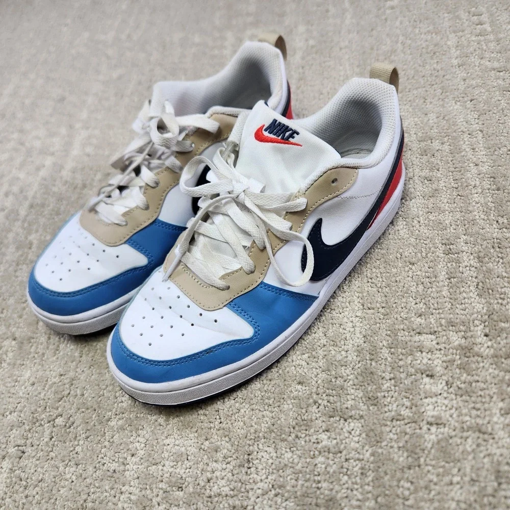 Nike Court Borough‎ Low Recraft Kids Sneakers Blue Red White DV5456-124 Size 6Y