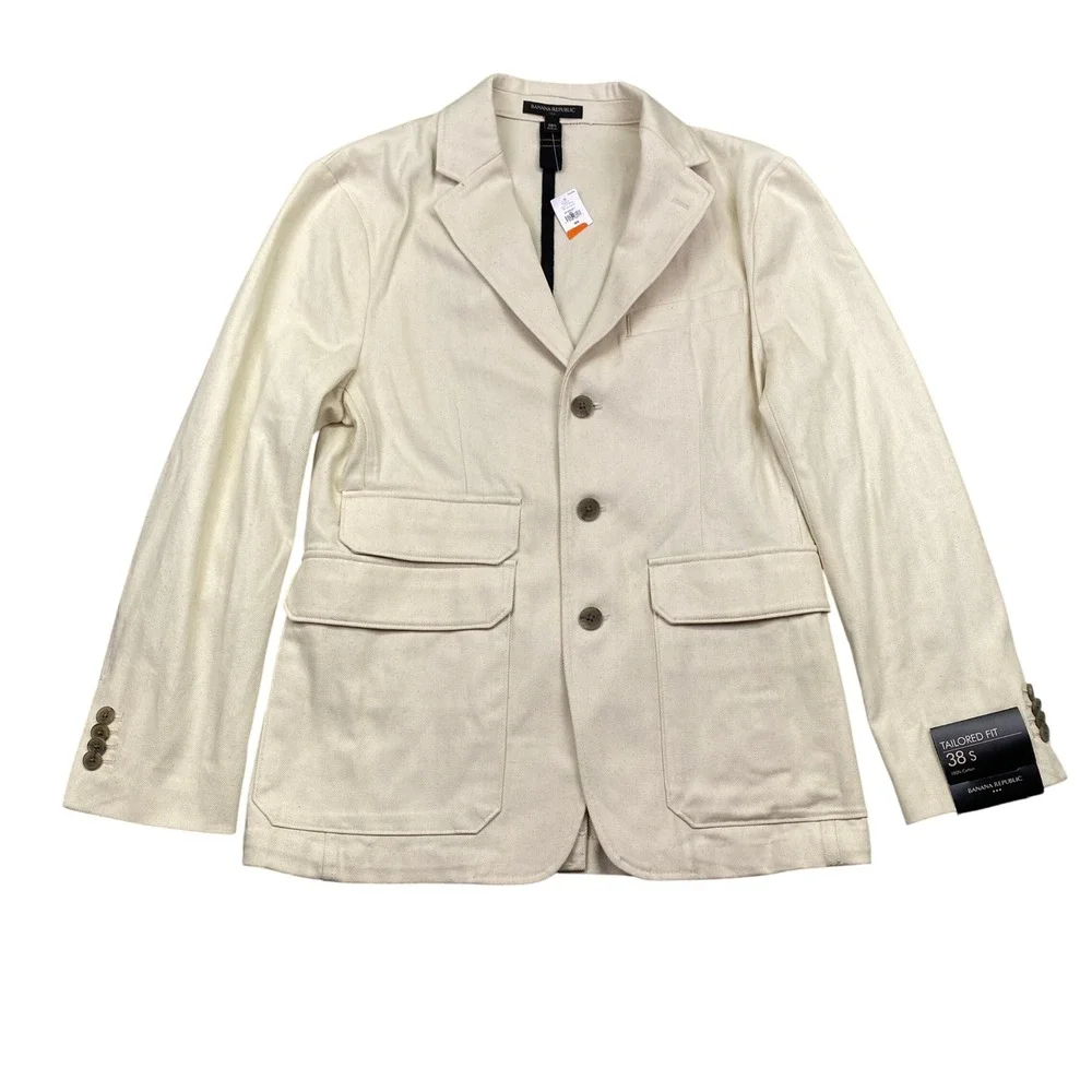 Banana Republic Corbel Tailored-Fit‎ Utility Blazer Jacket 38S Mens Business NWT