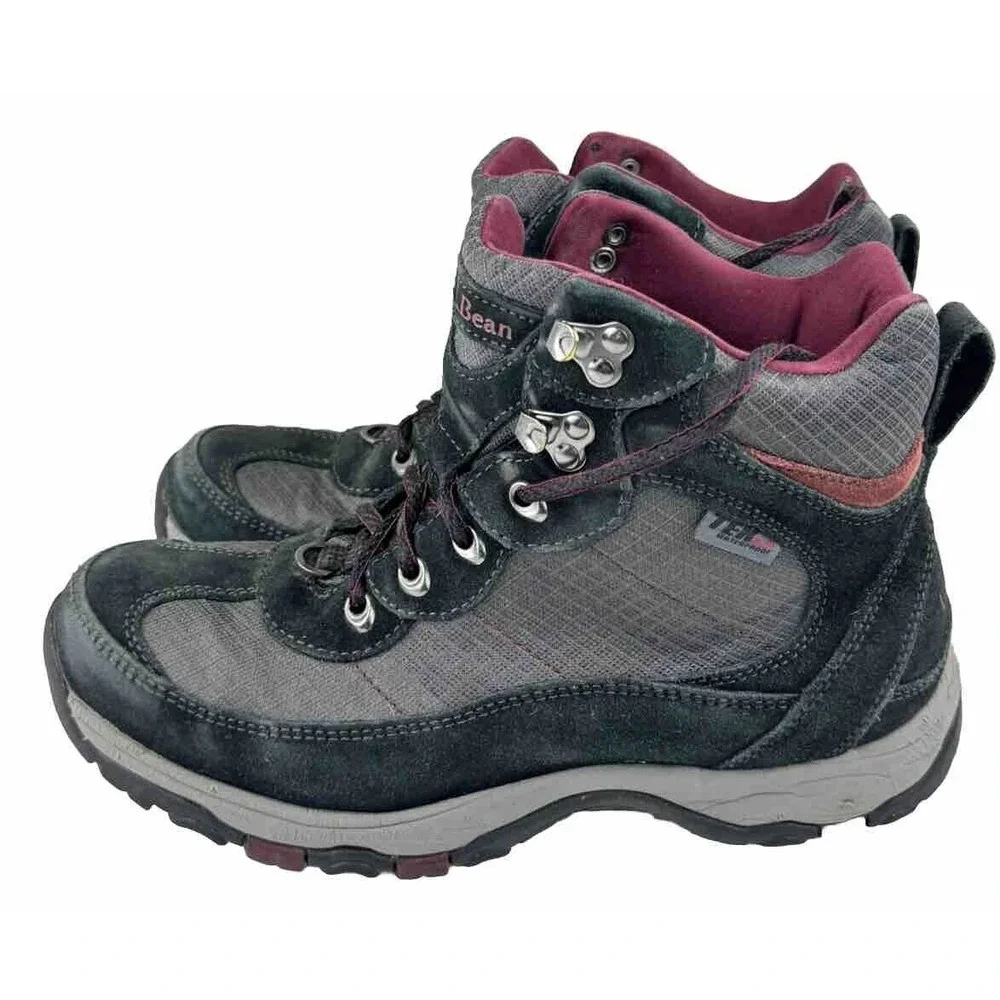 LL Bean‎ Hiking Boots Women's Size 8M TEK Primaloft 200 g #296491 Black/Gray