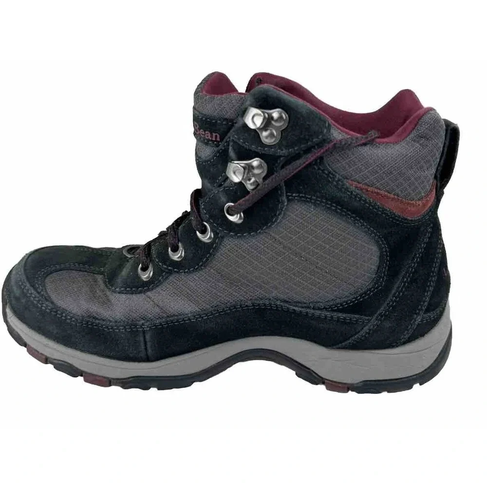 LL Bean‎ Hiking Boots Women's Size 8M TEK Primaloft 200 g #296491 Black/Gray