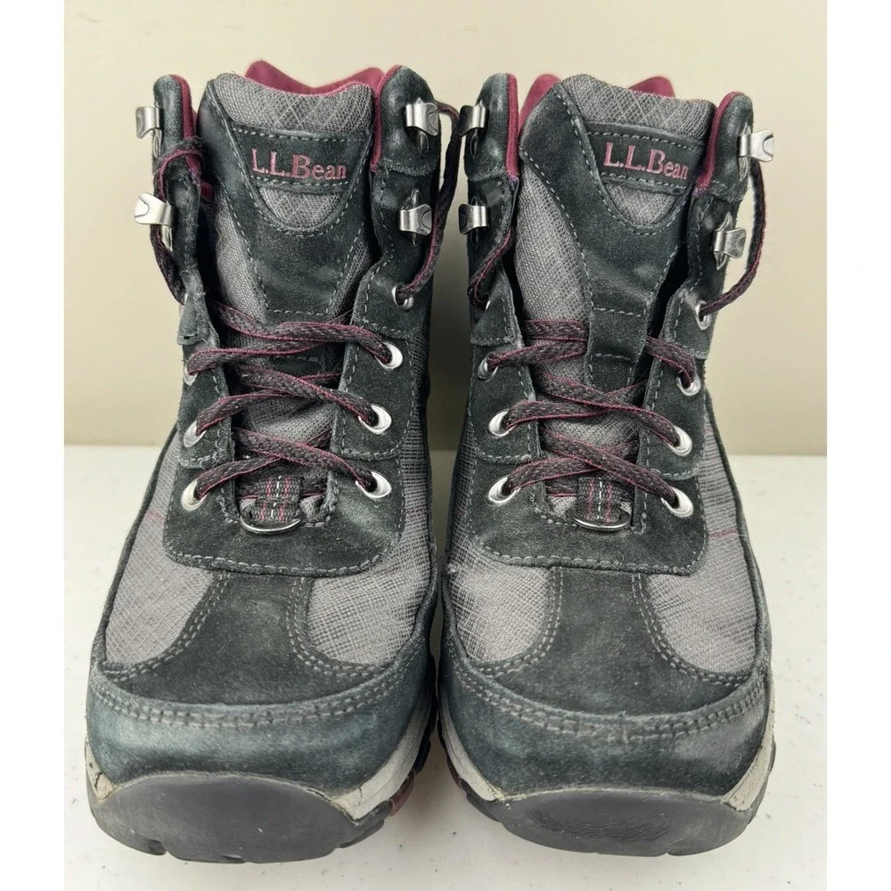 LL Bean‎ Hiking Boots Women's Size 8M TEK Primaloft 200 g #296491 Black/Gray