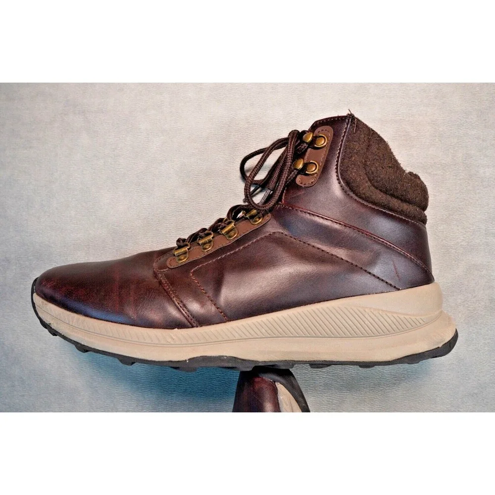 KHOMBU 1323899‎ NICK BROWN FAUX LEATHER HIKING ANKLE MENS 11M BOOTS