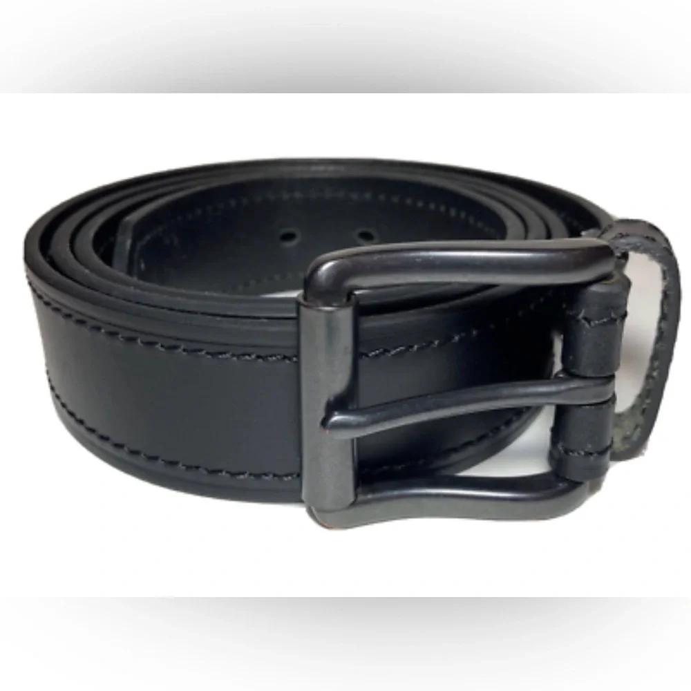 Dickies Leather Belt--Black‎ Stitch Dk Steel Roll Buckle Size 44