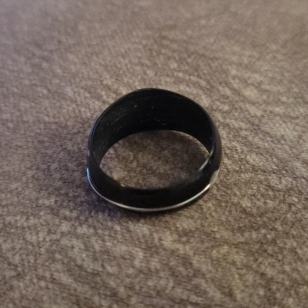 3/$30 Black Silver Dome Metal Ring