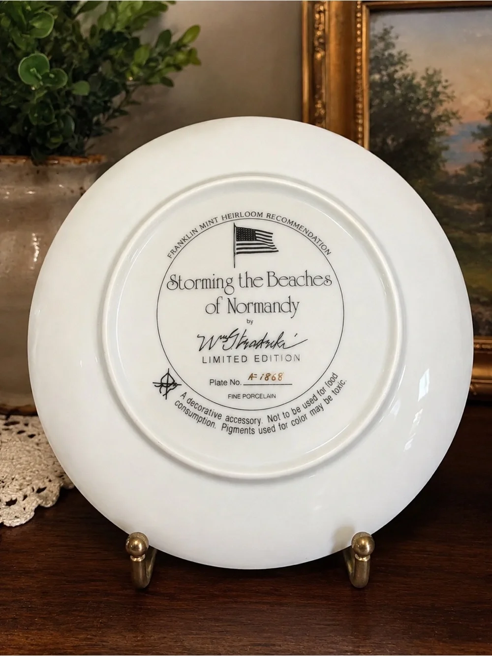 Franklin Mint Storming the Beaches of Normandy WWII Collector Plate Limited Ed