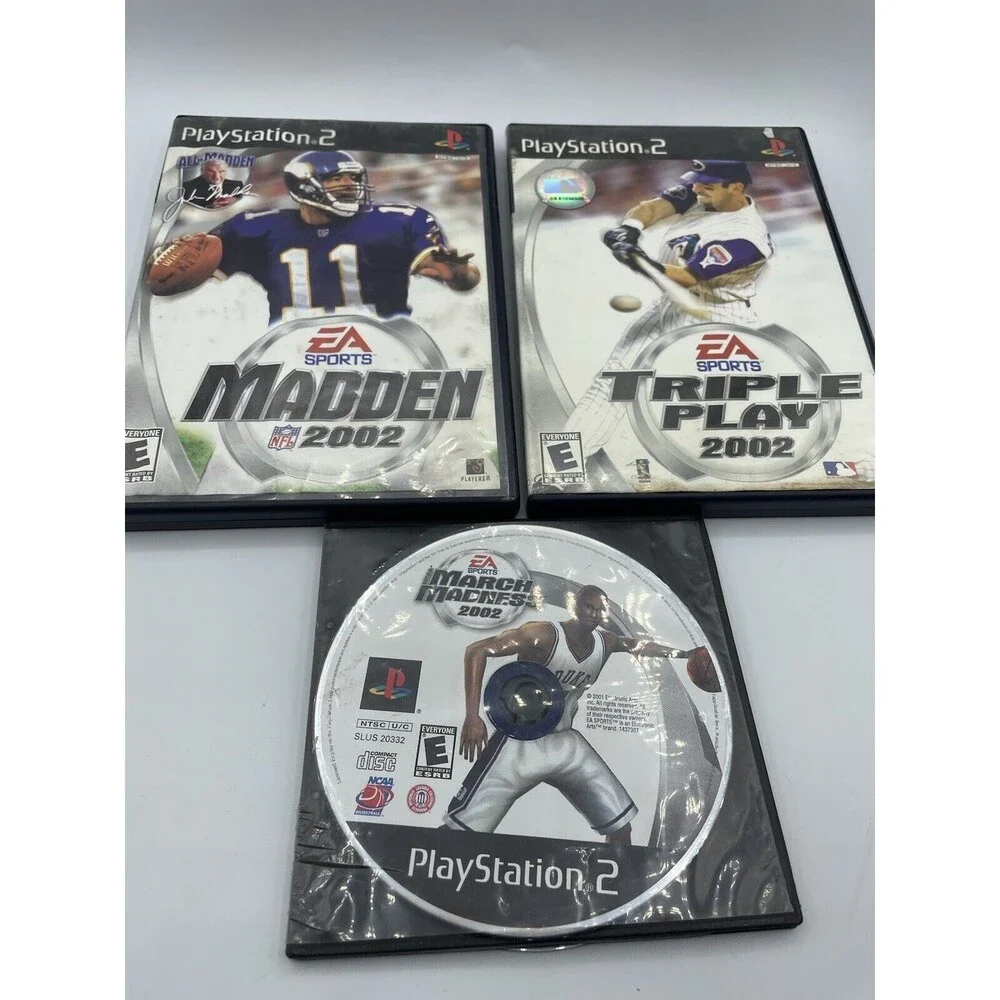 Lot of 3 Madden EA Sport Games (Sony PlayStation 2, 2001) Tested
