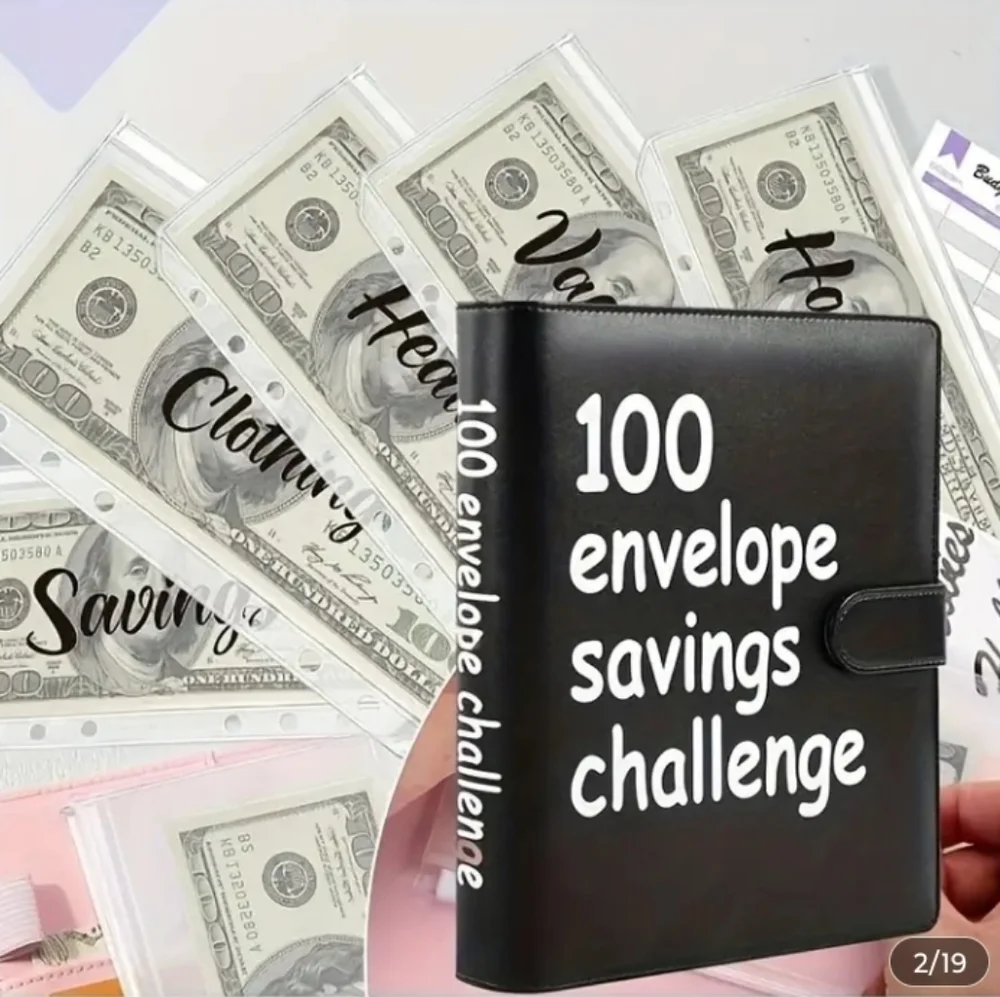 Budget Planner 100 Envelope Savings Challenge Binder - Dark Green