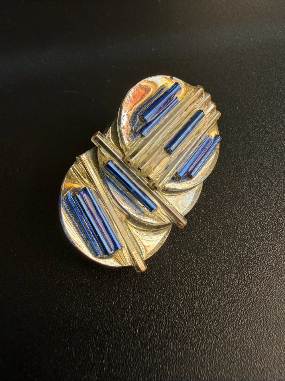 Artisan Signed By Betsy SmArt Brooch Vintage Modernist Studio Art Glass Pin