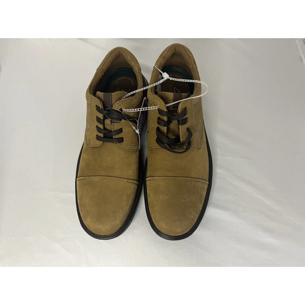 Clarks Mens Gessler Cap Cola Nubuck Leather Oxfords Size US 9 M (UK 8 G / EU 42)