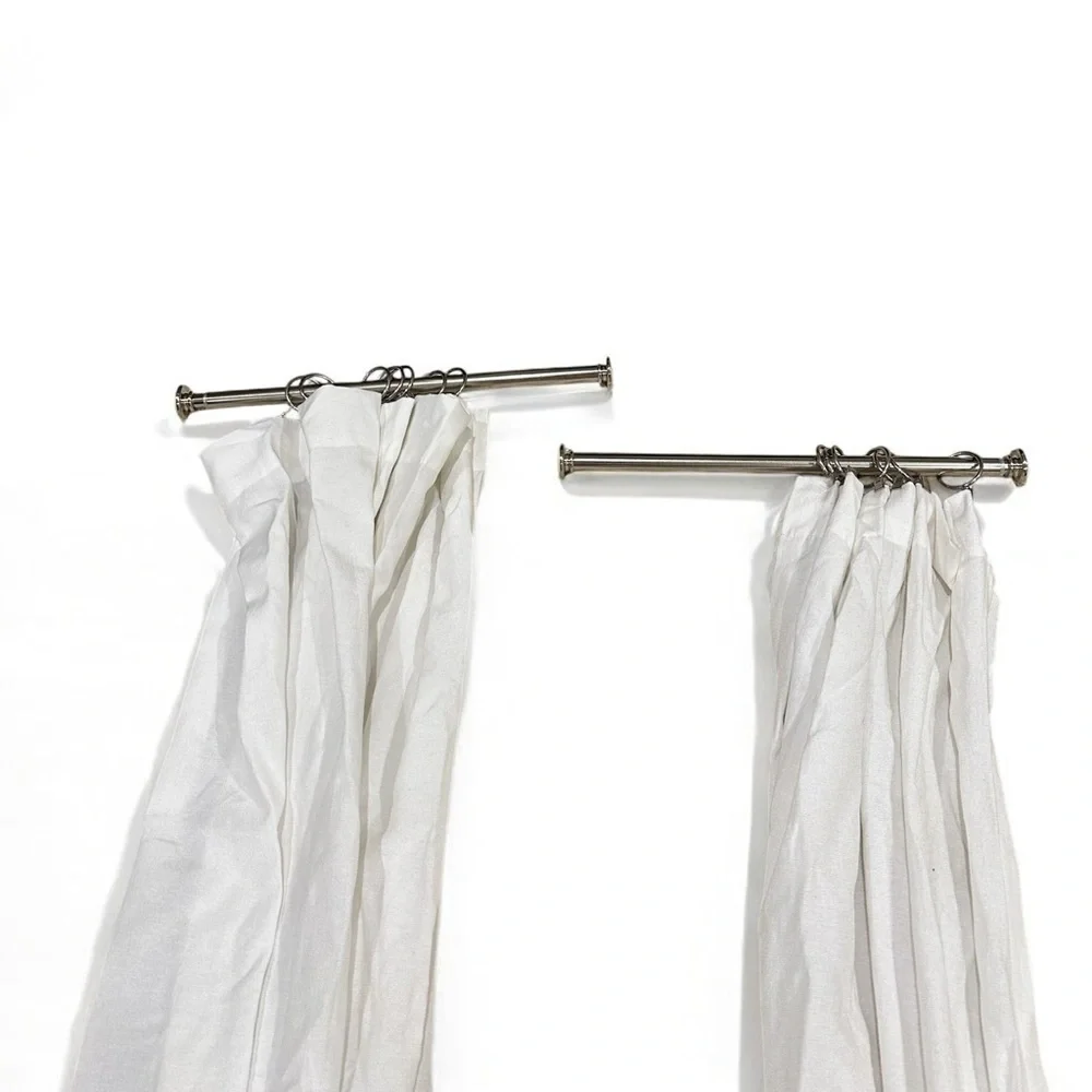 2pk Light Filtering Farrah Curtain Panel UV Protection-Adjustable Rods and Clips