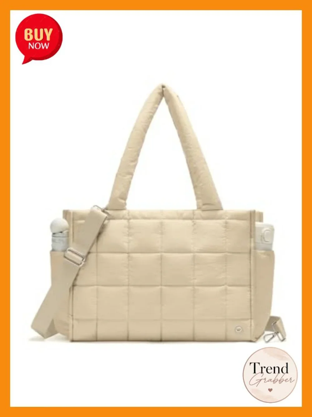 Quilted Puffer Tote Bag Women Crossbody Nylon Laptop Handbag