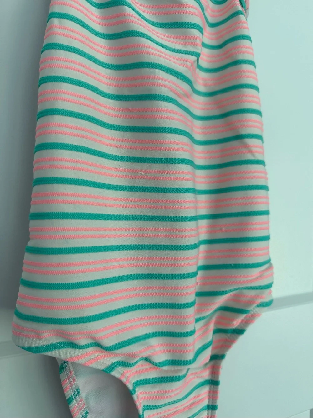 Cat & Jack Kids Striped One-Piece Swimsuit in Pink and Teal