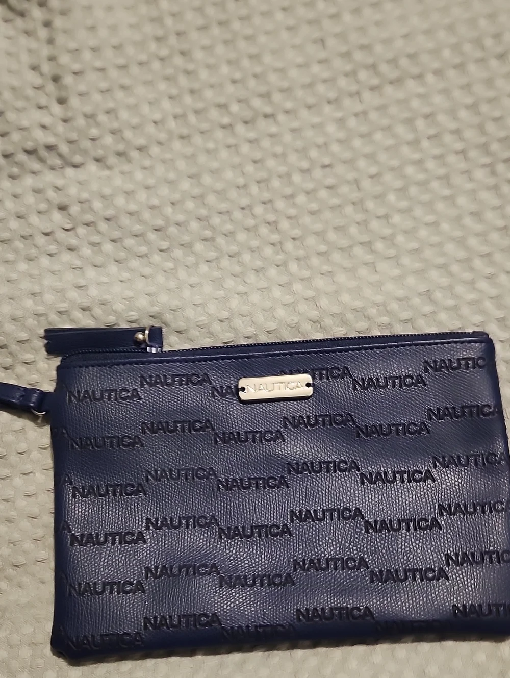 Nautica Navy Logo-Print Wristlet Clutch