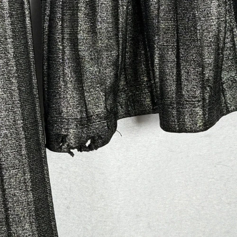 GB Girls Silver Metallic Lace Bell Sleeve‎ Party Dress Girls Medium