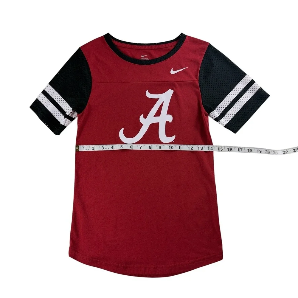 Nike Alabama Crimson Tide Kids XS Red Black Mesh Sleeve Jersey T-Shirt SU16HAB